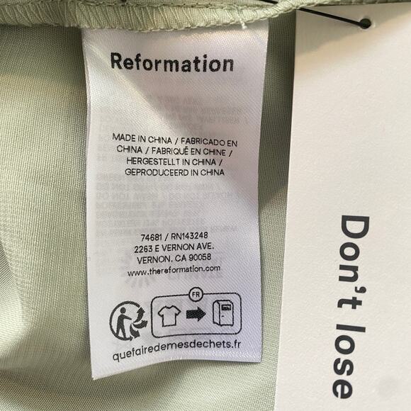 Reformation Vesper Satin Dress Salvia - Picture 11 of 12